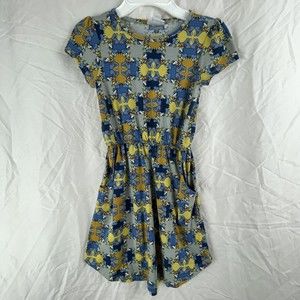 Lularoe Girls Mae Dress Disney Donald Duck Size 8 Pockets